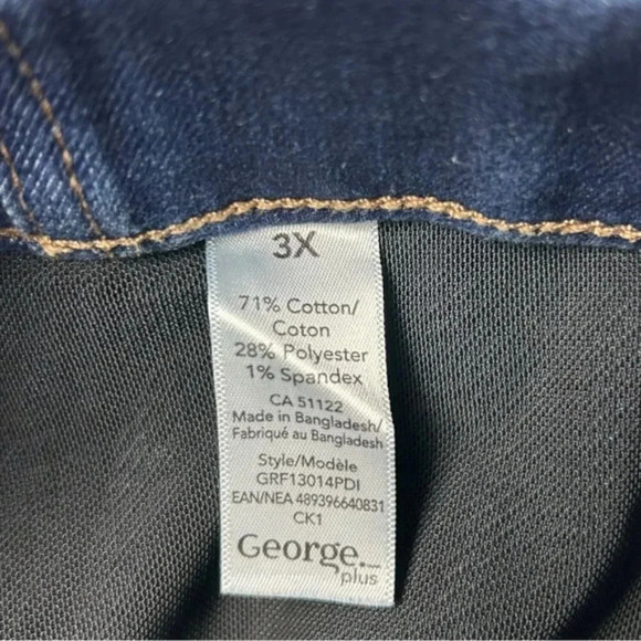 George Medium Dark Wash Stretch Denim Jegging 3X - Picture 8 of 8